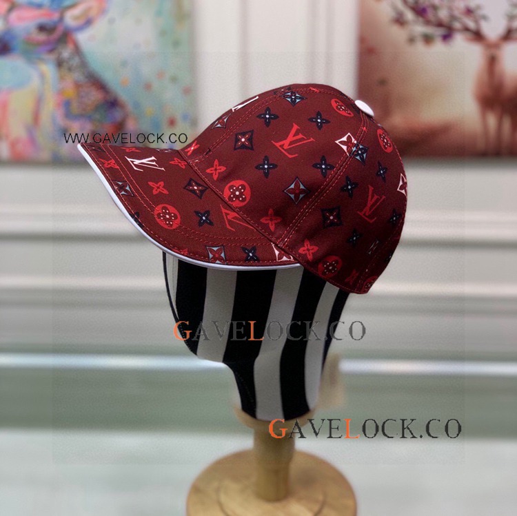 Red Canvas Baseball cap L V Sun Hat Unisex